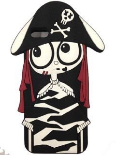 FJX New 3D Cartoon Pirate Woman ugly baby Soft Silicone Case Cover for Apple Iphone 5/5G/5th (Red Hair) Cell Phones & Accessories