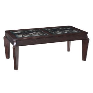 Magnussen Ombrio Rectangle Cherry Wood and Glass Coffee Table   Coffee Tables
