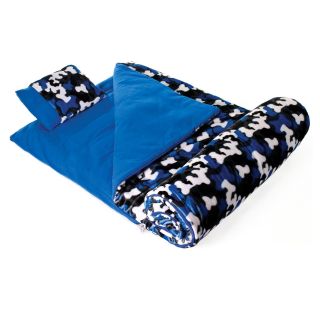 Wildkin Camo Blue Plush Sleeping Bag   Kids Sleeping Bags