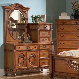 Southern Heritage Oak Chesser with Pier   Dressers & Chests
