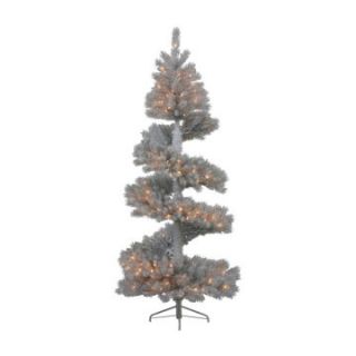 7 ft. Silver White Spiral Dura Lit Christmas Tree   Christmas Trees