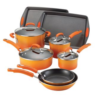 Rachael Ray Porcelain II 12 pc. Cookware Set   Orange Gradient   Cookware Sets