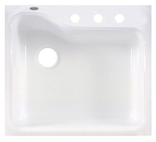 American Standard 7172.813.208 Silhouette Single Bowl Kitchen Sink with 3 Hole Tile Edge, White Heat    