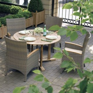 Oxford Garden Torbay All Weather Wicker Round Dining Set   Seats 4   Patio Dining Sets