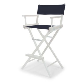 Celebrity II 29.5 in. Navy Canvas Directors Chair   White Frame   Directors Chairs