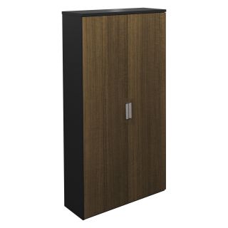Bestar Pro Concept Armoire   Milk Chocolate Bamboo and Black   Pantry Cabinets