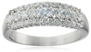 10k White Gold Diamond Anniversary Ring (0.80 cttw, H I Color, I1 I2 Clarity) Jewelry