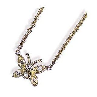 14k Diamond Mini Butterfly Necklace (0.06 ct.tw.) Pendant Necklaces Jewelry