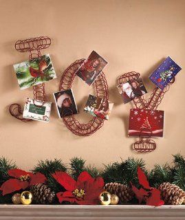 JOY Christmas Holiday Greeting Card Holder Wall Display   Wall Sculptures