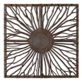 Uttermost Josiah Square Wood Wall Art   Wall Sculptures and Panels