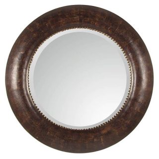Uttermost Leonzio Brown Leather Mirror   42 diam. in.   Wall Mirrors