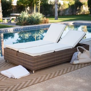 Belham Living Cayo All Weather Wicker Double Chaise Sun Lounger   Outdoor Chaise Lounges