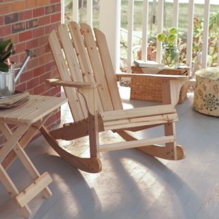 Coral Coast Natural Adirondack Rocking Chair   Outdoor Lounge Chairs
