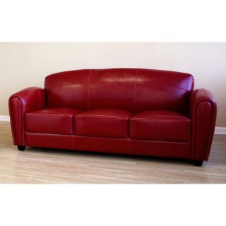 Baxton Studio Red Leather Sofa   Sofas