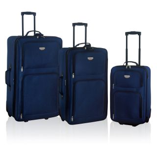 Travelers Club Expandable 3 Piece Traveler's Set   Navy   Luggage Sets