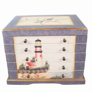 Teamson Design Waterfront Wooden Jewelry Box   15W x 11.25H in.   Womens Jewelry Boxes