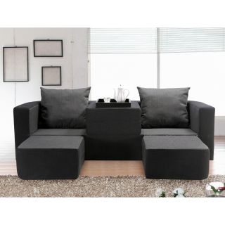 Furniture of America Furniture of America Duplex Black Fabric Versatile Sofa   Sofas