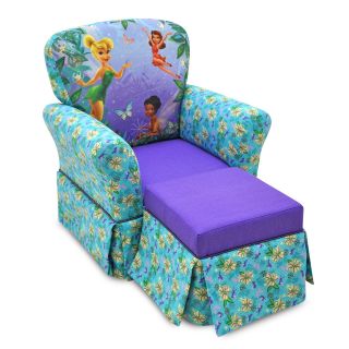 Disney Fairies Floral Blue & Purple Rocker and Ottoman Set   Kids Rocking Chairs