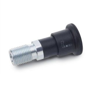 GN 816.1 Series Steel Type A/AK Metric Size Normal Position Retracted Locking Plunger with Knob, without Lock Nut, M12 x 1.5mm Thread Size, 20mm Thread Length Metalworking Workholding