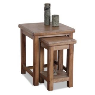 Leick 11005 Windswept Blanched Oak Nesting Side Table   End Tables