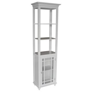 Elite Home Fashions Neal Linen Curio Tower   Curio Cabinets