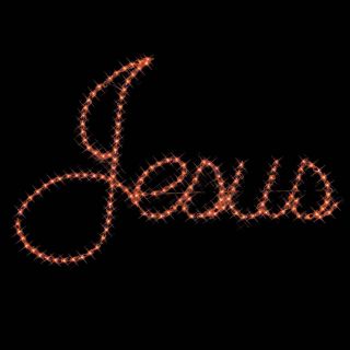 44 in. Outdoor LED Jesus Sign Lighted Display   150 Bulbs   Christmas Lights