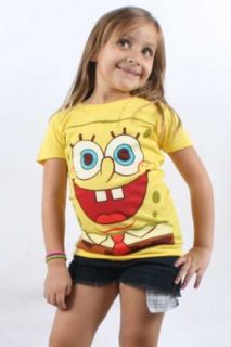 Spongebob Squarepants   Girls Big Face T shirt in Yellow, Size X Large, Color Yellow Clothing