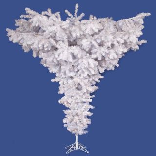 7.5 ft. Crystal White Upside Down Full Pre lit Christmas Tree   Christmas Trees
