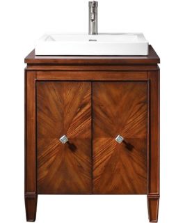 Avanity Brentwood 25 in. Vanity   Semi Recessed Sink   New Walnut Finish   Single Sink Bathroom Vanities