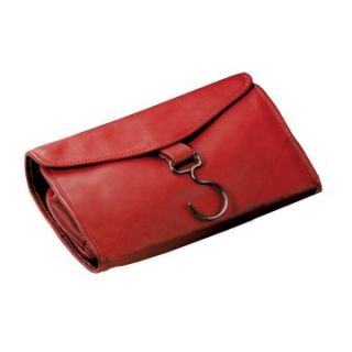 Royce Leather Hanging Toiletry Bag   Red   Travel Accessories
