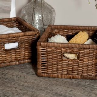 Space Saver Baskets   Set of 2   Cappuccino   Wicker Furniture