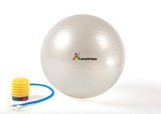 Max Fitness 65cm Exercise Ball with Foot Pump (Pearl White)  Sports & Outdoors
