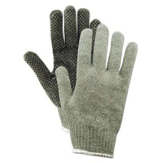 Magid G843P Grayt Shadow Dotted Medium Weight Cotton/Polyester Glove with Knit Wrist Cuff, Work, 9 1/2" Length, Men's Size, Gray (Case of 12)