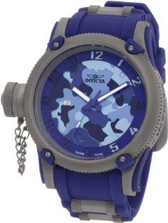 Invicta Men's 1201 Russian Diver Blue Camouflage Dial Polyurethane Watch Invicta Watches