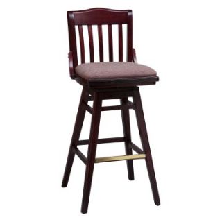 Regal School House Beechwood 30 in. Swivel Bar Stool with Upholstered Seat   Bar Stools