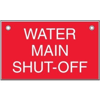 Emedco Water Main Shut Off Plastic Sprinkler Sign Industrial Warning Signs