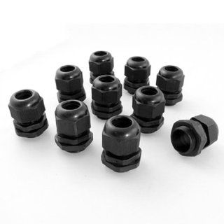 10 Pcs Black Plastic Waterproof Cable Glands M20 x 1.5   Conduit Fittings  