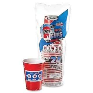Wholesale CASE of 5   Dart Red Etchable Party Cups Cups, Plastic, 18oz., Etchable Party, 24/PK, Red  General Purpose Glues 