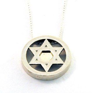 Modern Jewish Star of David Pendant with Five Metals Center Star Of David Jewelry Jewelry