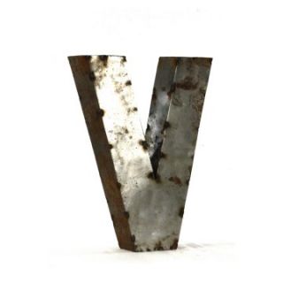 Letter V Metal Wall Art   Small   14W x 18H in.   Wall Sculptures and Panels
