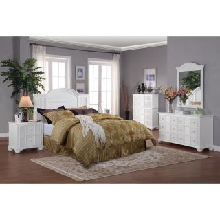 Hospitality Rattan Ships Wheel 4 Piece Queen Bedroom Set   Off White