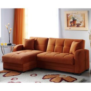 Istikbal Kubo Rainbow Orange Microfiber Sectional Sofa   Sofas