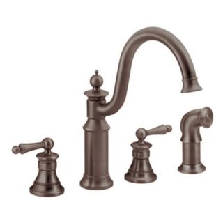 Moen Waterhill S712 Two Handle Kitchen Faucet with Swivel Spout and Side Spray   Kitchen Faucets
