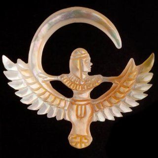 2G   Egyptian Pharaoh Mother of Pearl Organic Hangers   Pair Body Piercing Plugs Jewelry
