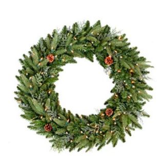 24 Inch Yosemite Prelit Clear Christmas Wreath   Christmas Wreaths