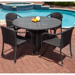 Source Outdoor Circa All Weather Wicker Patio Dining Set   Seats 4   Patio Dining Sets