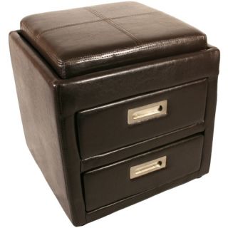 Paris Bedside Ottoman with 2 Drawers & Tray Top   Storage Ottomans