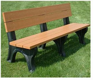Polly Products Traditional 6 ft. Recycled Plastic Commercial Park Bench   Outdoor Benches
