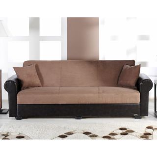 Istikbal Enea Rainbow Truffle Microfiber Convertible Sofa   Sofas