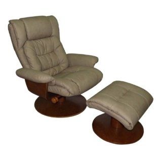 MAC Motion Oslo Collection Leather Swivel Recliner with Ottoman  